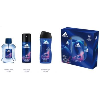 Hlavný obrázok Adidas darčeková kazeta pre mužov UEFA Champions voda po holení 100ml,deo 150ml, SG 250ml