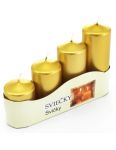 Adventná sviečka postupná Metalická zlatá 50x120/100/80/60mm 4ks 535g