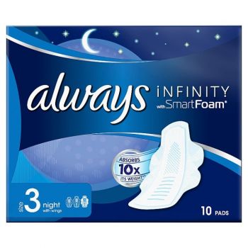 Hlavný obrázok Always Infinity Absorb 10x Night hygienické vložky 10ks