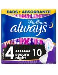 Always Platinum 4 Ultra Secure Night 10ks hygienické vložky