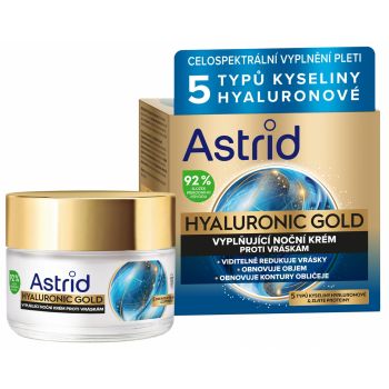 Hlavný obrázok Astrid Hyaluronic Gold nočný krém proti vráskam 50ml