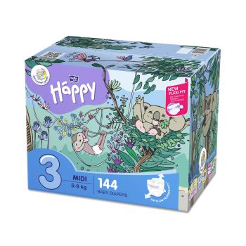 Hlavný obrázok Bella Happy detské plienky BOX 3 Midi 144ks 6-9kg