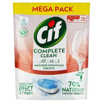 Hlavný obrázok Cif Eco Complete Clean Regular 70% Naturally 70ks tablety do umývačky riadu 