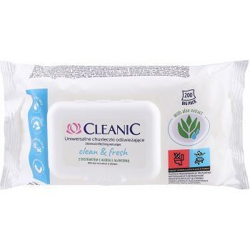 Hlavný obrázok Cleanic Antibakteriálne univerzálne vlhčené utierky 200ks