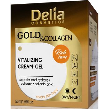 Hlavný obrázok Delia GOLD & COLLAGEN vitalizačný krémový gél na tvár 50ml
