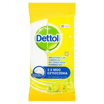 Hlavný obrázok Dettol antibakteriálne utierky Citrón & Limetka 32ks