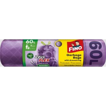 Hlavný obrázok Fino Zeus Flex Lavender Sáčky do koša zaťahovacie 63x70cm 8ks 60l