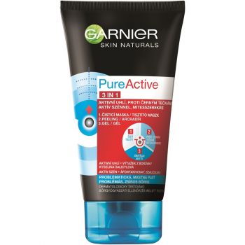 Hlavný obrázok Garnier Skin Naturals Pure Active 3v1 maska s čiernym uhlím na pleť 150ml