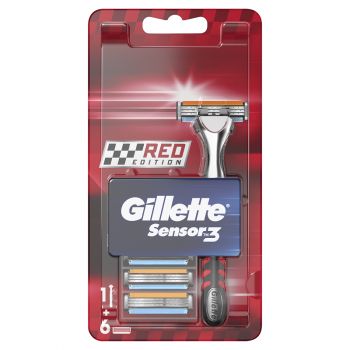 Hlavný obrázok Gillette Sensor3 Red Edition strojček na holenie+ 6ks náhradných hlavíc