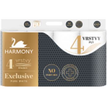 Hlavný obrázok Harmony Exclusive Pure White toaletný papier 8ks 4vrs.