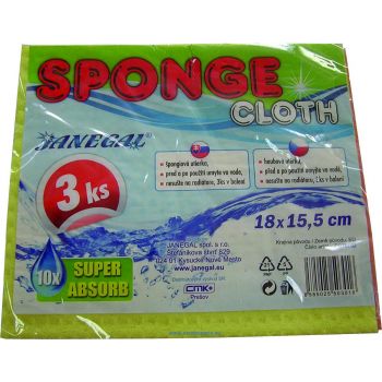 Hlavný obrázok Janegal Sponge Cloth špongiová Utierka 3ks