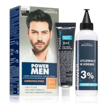 Hlavný obrázok Joanna Power Men Color Cream 3in1 Black 01 farba na vlasy pre mužov 5191