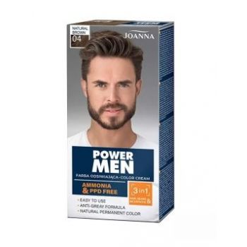 Hlavný obrázok Joanna Power Men Color Cream 3in1 Natural Brown 04 farba na vlasy pre mužov 5194