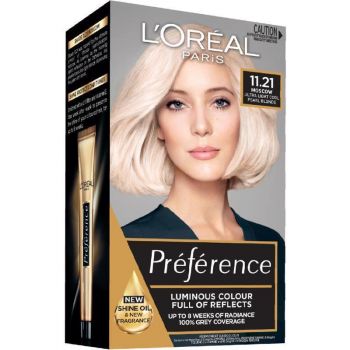 Hlavný obrázok Loréal Paris Préférence 11.21 Ultra Svetlá Studená Perleťová Blond farba na vlasy