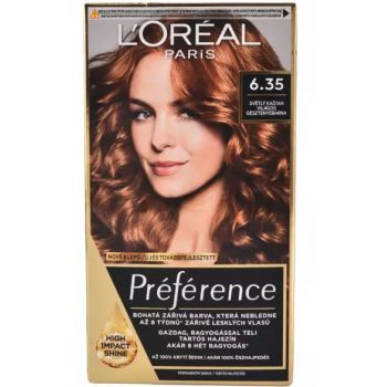 Hlavný obrázok Loréal Préférence 6.35 svetlá gaštanová farba na vlasy