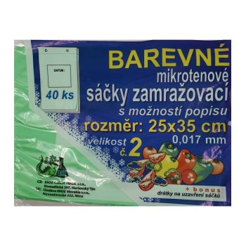 Hlavný obrázok Mikroténové sáčky zamrazovacie farebné 25x35cm 40ks SZM-0004