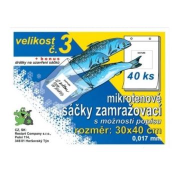 Hlavný obrázok Mikroténové zamrazovacie sáčky s možnosťou popisu 30x40cm 40ks SZM-0005 transparentné