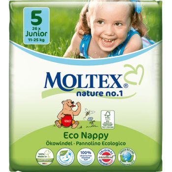Hlavný obrázok Moltex detské prírodné plienky Junior 5 26ks (11-25kg) 