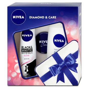 Hlavný obrázok Nivea darčeková sada Diamond&Care B&W antiperspirant 150ml, sprchový gél 250ml a krém 30ml