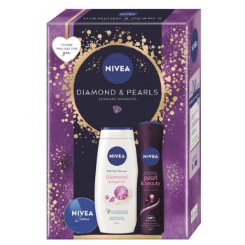 Hlavný obrázok Nivea Diamond & Pearl dámska darčeková kazeta Sprchový gél, Anti-perspirant