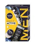 Nivea Men Keepit Active pánska darčeková kazeta Sprchový gél, Anti-perspirant