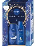 Nivea Moment Of Care dámska darčeková kazeta Sprchový gél, Telové mlieko