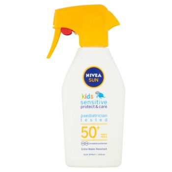 Hlavný obrázok Nivea Sun Kids Sensitive protect & care OF50+  sprej na opaľovanie vodeodolný 300ml