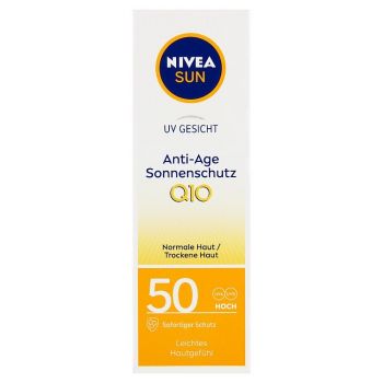 Hlavný obrázok Nivea Sun pleťový krém na opaľovanie proti vráskam Q10 SPF50 50ml