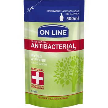 Hlavný obrázok ON LINE Tea Tree Lime Antibakteriálne tekuté mydlo náplň 500ml