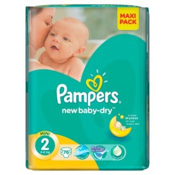 Hlavný obrázok Pampers New Baby-dry Mini 2 76ks (3-6kg)