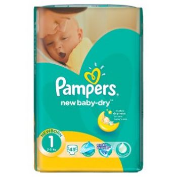 Hlavný obrázok Pampers New Baby-dry Newborn 1 43ks (2-5kg)