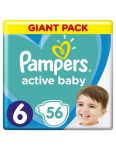 Pampers plienky active Baby Veľkosť6 56ks, 13-18kg
