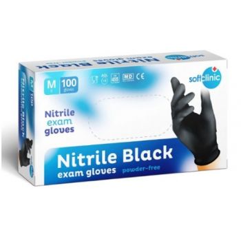 Hlavný obrázok Rukavice hygienické 100ks Nitril M Softclinic čierne nepúdrované 4560
