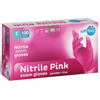 Hlavný obrázok Rukavice hygienické 100ks Nitril S Softclinic ružové nepúdrované 4557
