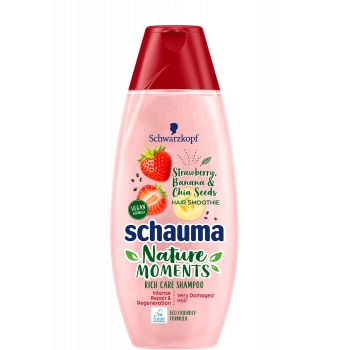 Hlavný obrázok Schauma Nature Moments Jahoda&Banán&Chia šampón pre veľmi poškodené vlasy 250ml