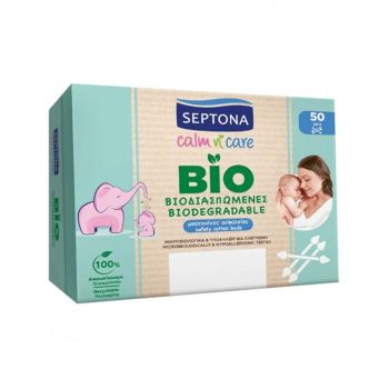 Hlavný obrázok Septona 100% bio rozložiteľné bavlnené vatové tyčinky v krabičke 50ks 6502