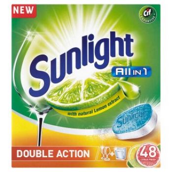 Hlavný obrázok Sunlight tablety do umývačky All in 1 Double Action Citrus 48 ks