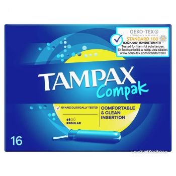 Hlavný obrázok Tampax Compak Comfortable & Clean Regular tampóny s aplikátorom 16 ks