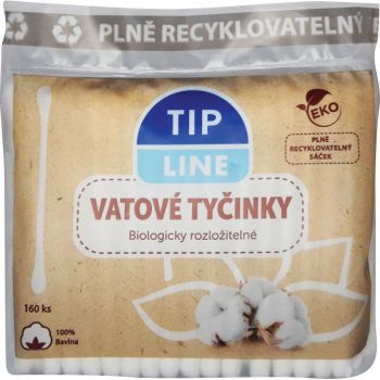 Hlavný obrázok Tip Line Bio rozložiteľné vatové tyčinky v sáčku 160ks