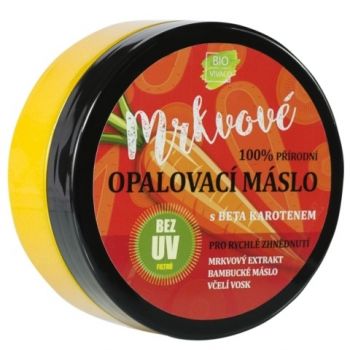 Hlavný obrázok Vivaco Bio 100% prírodné Mrkvové opaľovacie maslo s betakaroténom pre rýchle zhendnutie bez ultra violet filtrov 150ml